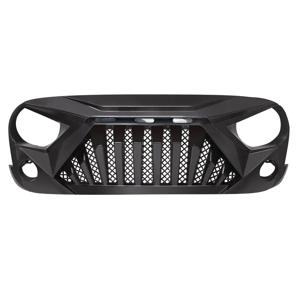 AMJPAA00122 – AMERICAN MOD Grille, With Light Cutouts Matte Black ABS Plastic With Three Amber LED Lights